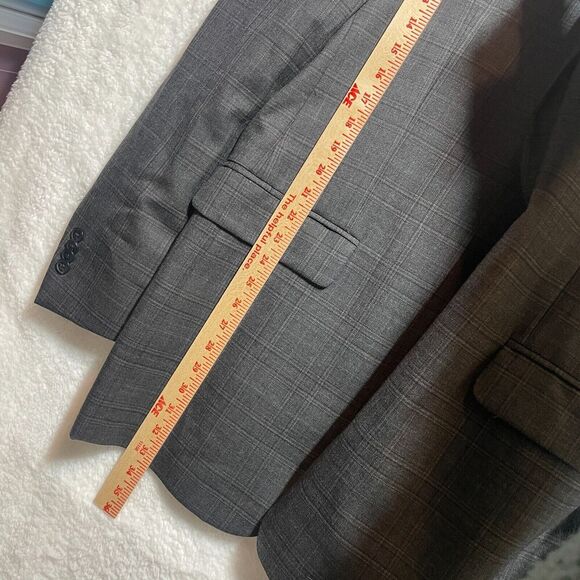 Peter Millar Gray Plaid Wool Two Button Sports Blazer Jacket Men’s Size 44XT - Picture 10 of 15